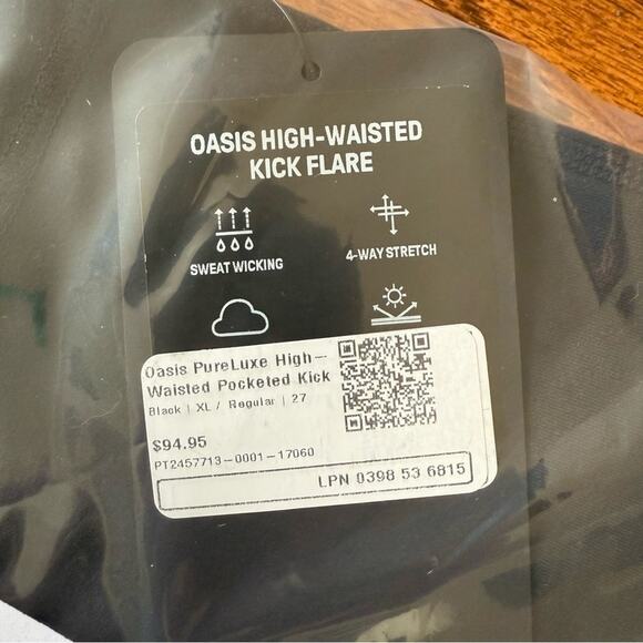 Fabletics NEW Oasis PureLuxe High Waisted Pocket Kick Flare Leggings Black XL - Picture 5 of 7